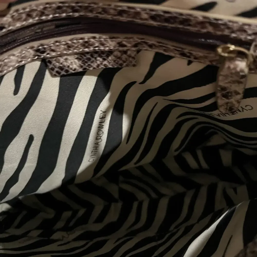 Cynthia Rowley Faux Snakeskin Leather Hobo Bag